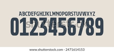 team vector font 2023-24 sports style font kit. PSV EINDHOVEN font. sports style letters and numbers for soccer team on away jersey background.	