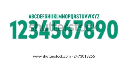 team vector font 2020-21 sports style font kit. werder bremen font. sports style letters and numbers for soccer team on away jersey background.