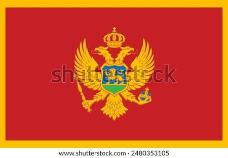 The flag of montenegro. Flag icon. Standard color.	