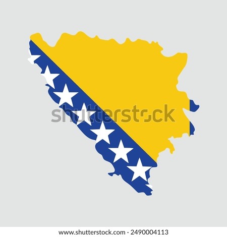 map of Bosnia and herzegovina with flag,vector illustration