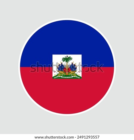 Flag of Haiti. Flag icon. Standard color. Circle icon flag. Round icon Flag. Vector illustration.