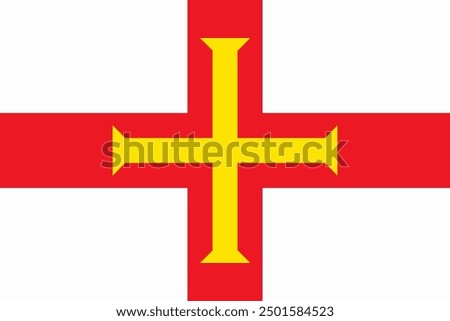 The flag of Guernsey. Flag icon. Standard color. Vector illustration.	