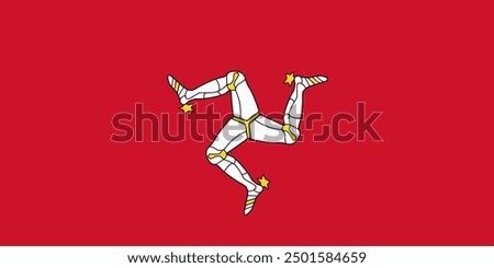 The flag of Isle of Man. Flag icon. Standard color. Vector illustration.	