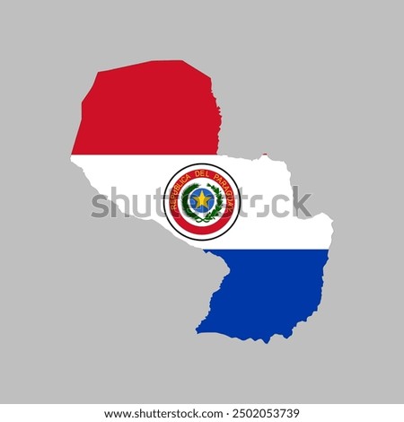 flag map of Paraguay. Vector Illustration