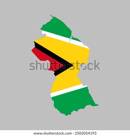 flag map of Guyana. Vector Illustration