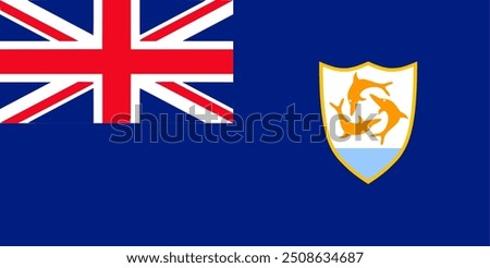 The flag of anguilla. Flag icon. Standard color.