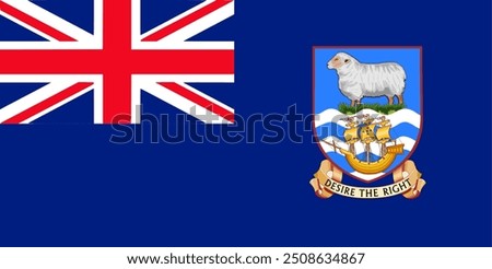 The flag of Falkland Islands . Flag icon. Standard color.