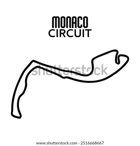 MONACO circuit for motorsport and autosport. grand prix race track. vector illustration	