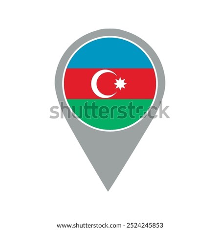 azerbaijan flag location pin, flag application, Flag on Location Pin, graphic design, map pointer, vector illustration.