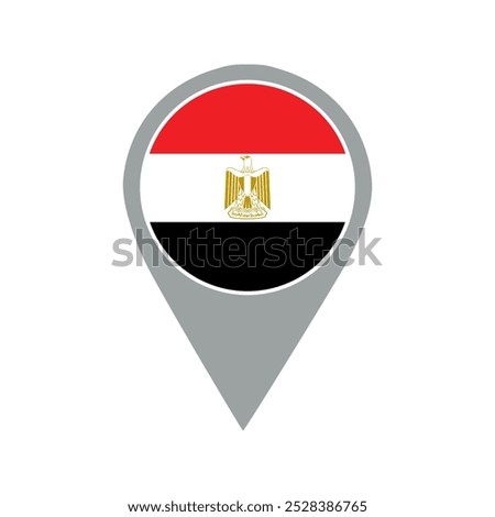 egypt flag location pin, flag application, Flag on Location Pin, graphic design, map pointer, vector illustration.