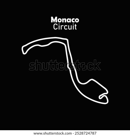 monaco circuit for motorsport and autosport. grand prix race track. Black background