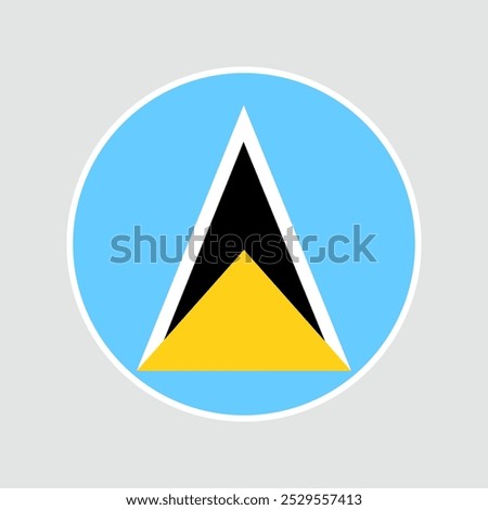 The flag of saint lucia. Flag icon. Standard color. Round flag. Computer illustration. Digital illustration. Vector illustration.