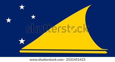 The flag of tokelau. Flag icon. Standard color. Vector illustration.