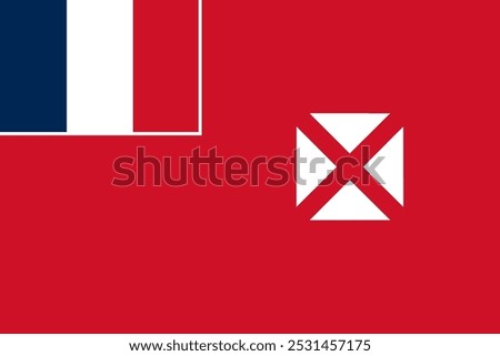 The flag of Wallis and Futuna. Flag icon. Standard color. Vector illustration.
