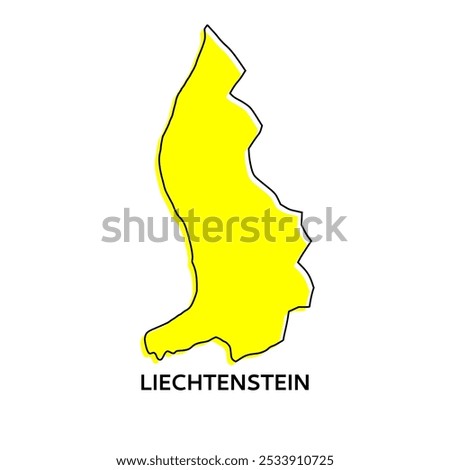 Simple outline map of Liechtenstein. Stylized minimal line design. map vector	