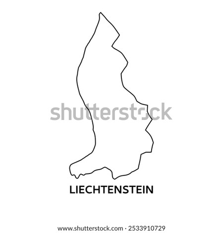 Simple outline map of Liechtenstein. map vector	