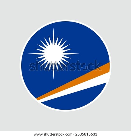 The flag of Marshall Island. Flag icon. Standard color. Round flag. Computer illustration. Digital illustration. Vector illustration.