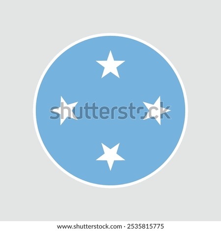 The flag of micronesia. Flag icon. Standard color. Round flag. Computer illustration. Digital illustration. Vector illustration.