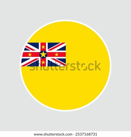 Niue circle flag. Flag icon. Standard color. Round flag. digital illustration. Vector illustration.