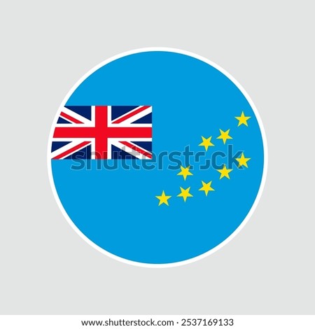 Tuvalu circle flag. Flag icon. Standard color. Round flag. digital illustration. Vector illustration.