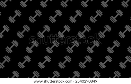 Dumbbell pattern isolated on black background. barbell pattern Background. flat illustration barbell pattern background