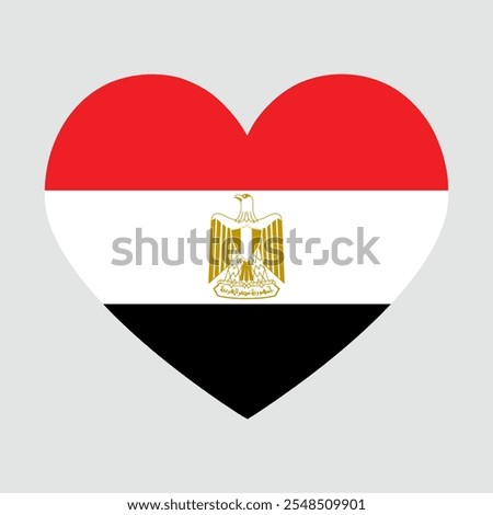 egypt flag heart shaped. Love symbol. Vector illustration