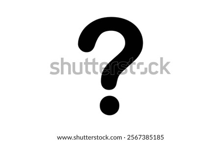 Black question mark icon. isolated on transparent background.