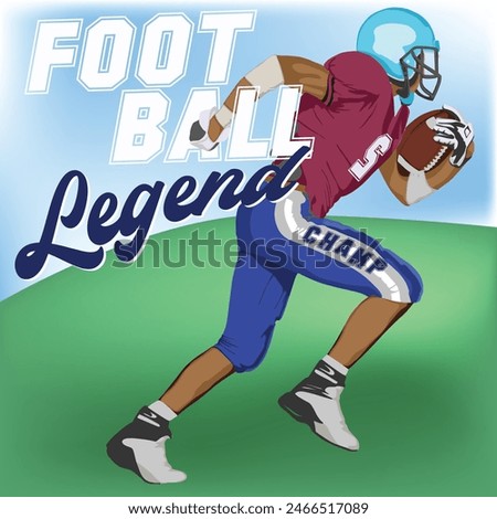 Football vector illustrations, artwork created in adobe fresco. vector illustration with text. 