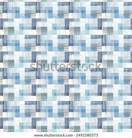 Aegean teal mottled geo patterned linen texture background. Summer coastal living style home decor fabric effect.