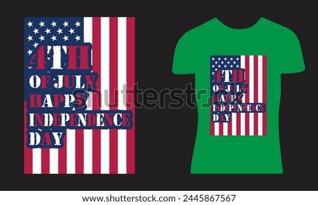 4th of July T-Shirt, Vector, Illustration