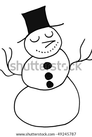 Snowman/Black And White Stock Photo 49245787 : Shutterstock