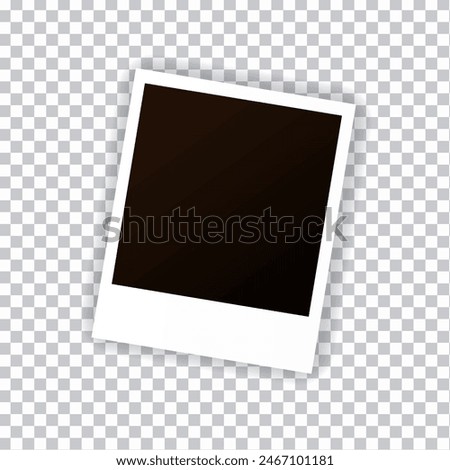 Photography of a retro blank with a shadow on a transparent background. Vector