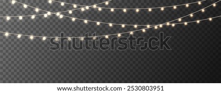 The Christmas garlands are available in a transparent vector background format. This set of Christmas glowing garlands is suitable for use in advertising invitations, web banners and postcards. 