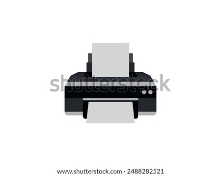 Printer Icon Vector. Digital Print Illustration. Inkjet Art Mastery. Modern Print Graphics. Cartoon Style Office Printer with Paper. Printing Innovation for Web Design. High-Quality Printing Machine.