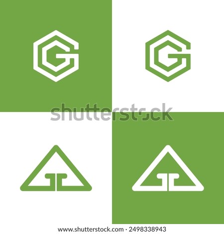 G Letter Logo Design. Iconic Branding Symbol. Double G Bold Concept. Artistic Letter Emblem. Unique Logo Crafting. Hexagonal and Triangular GG Symbol. Custom Lettermark Design. Premium Branding Icon.