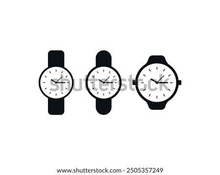 Minimalist Timepiece Silhouette Icon. Elegant Wristwatch Shadow Symbol. Stylish Watch Outline. Classic Timekeeper Design. Modern Wrist Clock Art. Sleek Watchface Icon. Contemporary Watch Iconography.