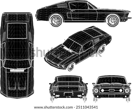 Vector silhouette illustration sketch, detailed design of a cool, flat Turno NOS racing sports car belonging to crazy rich and young entrepreneurs