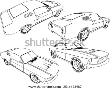 Vector silhouette illustration sketch, detailed design of a cool, flat Turno NOS racing sports car belonging to crazy rich and young entrepreneurs