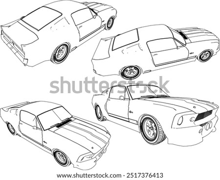 Vector silhouette illustration sketch, detailed design of a cool, flat Turno NOS racing sports car belonging to crazy rich and young entrepreneurs