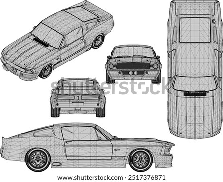 Vector silhouette illustration sketch, detailed design of a cool, flat Turno NOS racing sports car belonging to crazy rich and young entrepreneurs