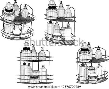 vector sketch of lifeguard building design engineering drawing