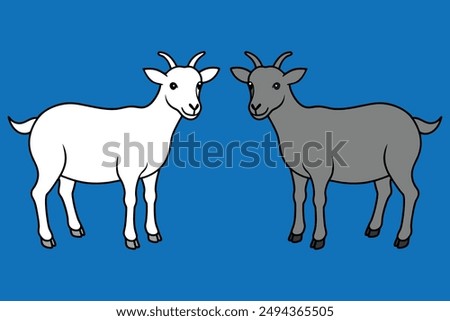 Goat silhouette icon symbol logo black design vector illustration. goat and mosque silhouette illustration. Goat logo images illustration design. black icon on white background. Goat Vector Art.