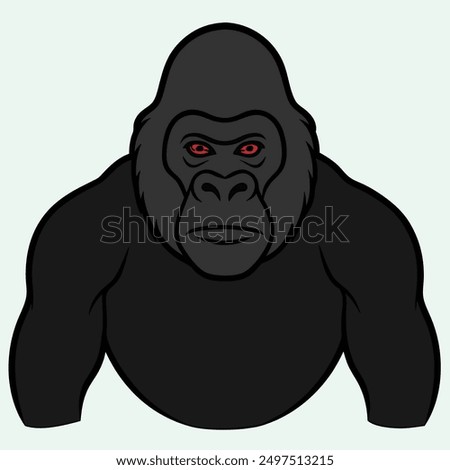 Gorilla silhouette vector illustration on a white background. gorilla vector art, illustration. Gorilla line art, Vector illustration logo template design.