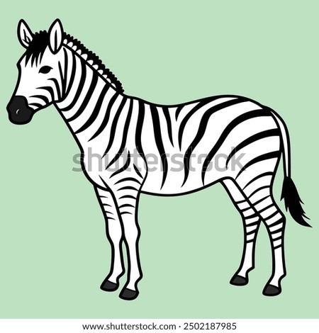 zebra vector illustration mascot, zebra silhouette, vector, icon, characters, black zebra drawn trendy logo Vector illustration, zebra on a white background.