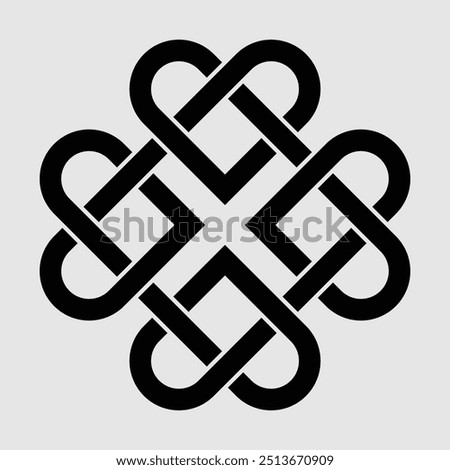 Celtic knot isolated on a white background. Celtic Knotwork. Traditional Celtic ornament elements isolated, design black and white. Vector illustration.