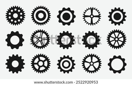 Gear setting icon set. Cog wheel icon. Gear wheel icons. Gear setting icon collection. Setting Icons Mega Bundle. Gear icon line, thin, vector, set, icons, design.