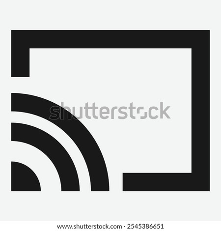 Screen Cast Icon. Wireless Technology Icon. Cast Device. Screencast Icon Vector Illustration.