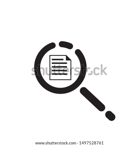 Magnifying glass and document plan icon on white background,vector illustration Сток-фото © 