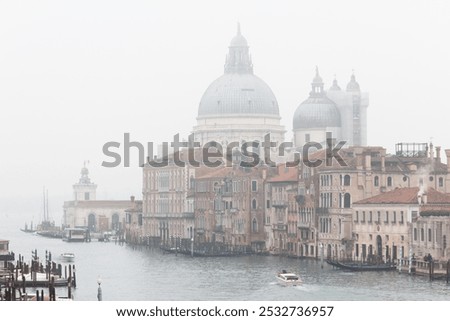 Similar – Image, Stock Photo Travel Venice, foggy grand canal with old houses, city trip