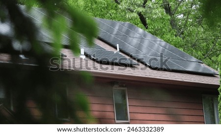 Similar – Image, Stock Photo Solar panels or photovoltaic module. Solar power for green energy. Sustainable resources. Renewable energy. Clean technology. Solar cell panels use sun light as a source to generate electricity.